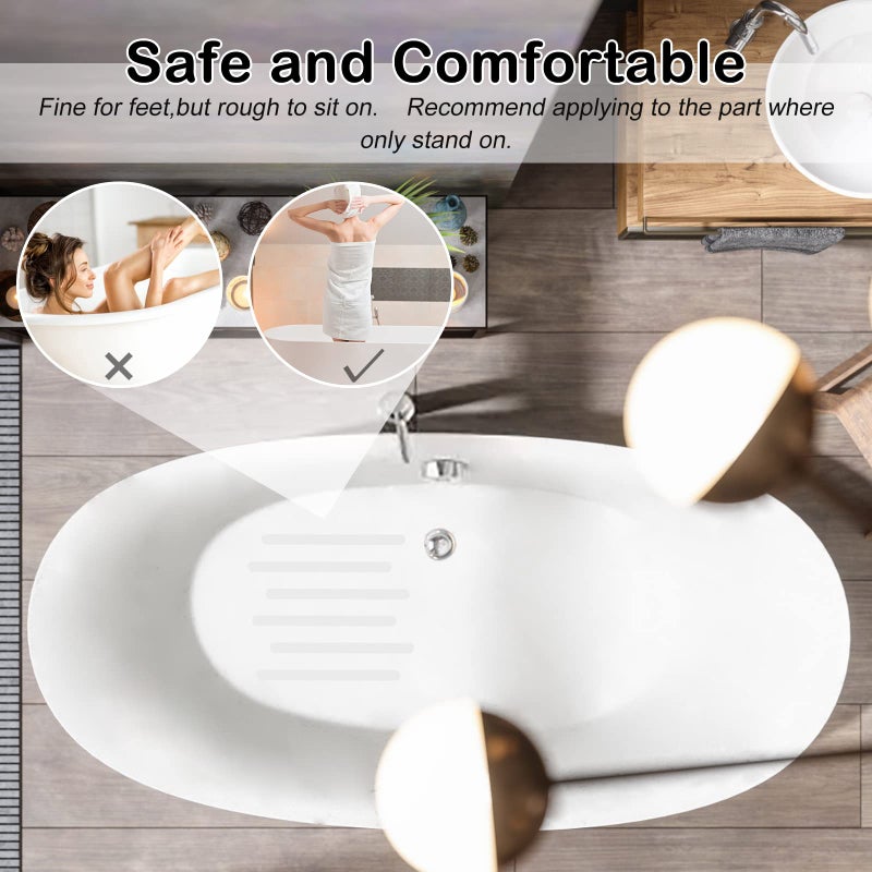 SX ملصقات غير قابلة للانزلاق لحمام S&X، مسارات مقاومة للانزلاق ذات نسيج خشن - 3/4 × 11 بوصة - 12 في العبوة - Image 5